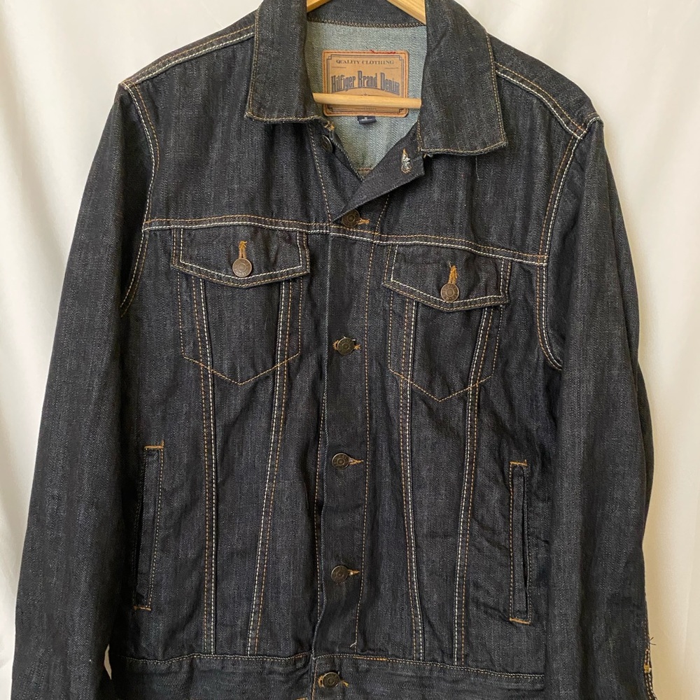 Hilfiger Brand Denim Jean Jacket Indigo Blue Med.